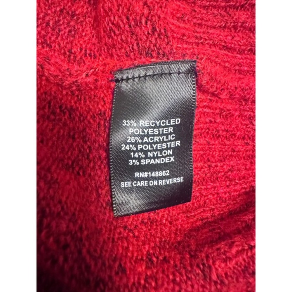 Torrid Vegan Cashmere Pullover Sweater Jester Red Marled Knit Crew Neck 3X 3 NEW - Picture 4 of 6